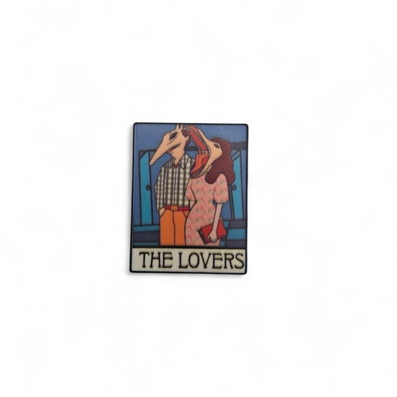 Beetlejuice Jewelry - Beetlejuice Barbara & Adam Tarot "The Lovers" Enamel Pin